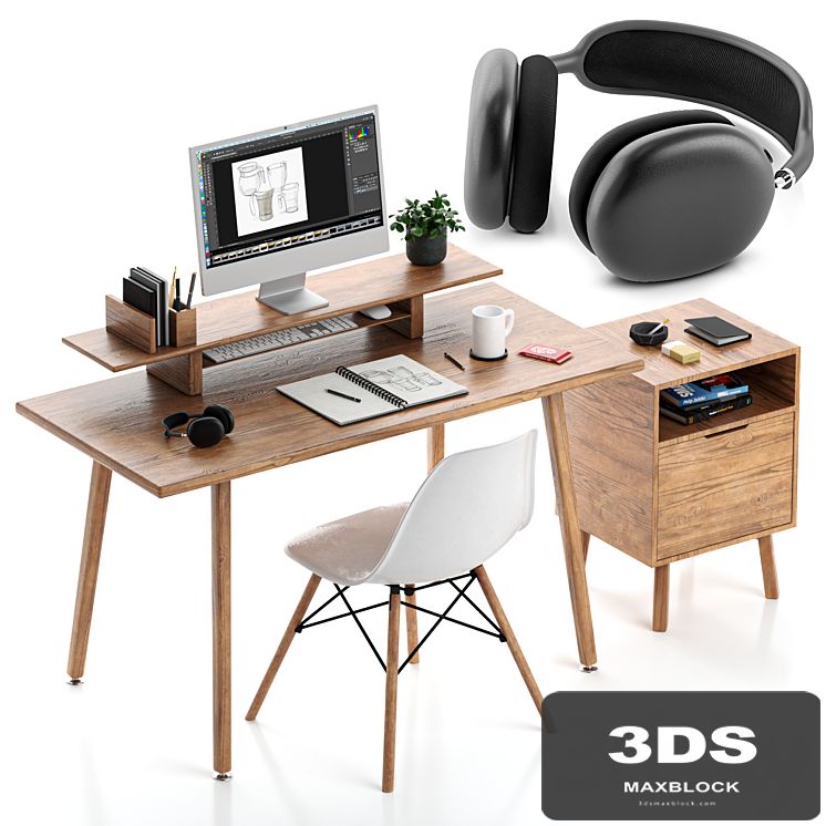 Apple Wooden WorkPlace Home Office