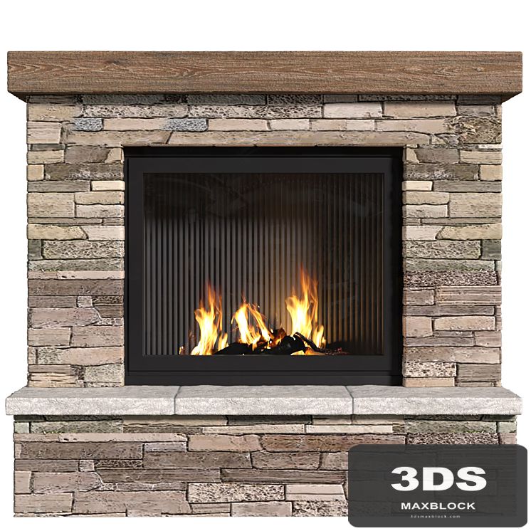 Provence style fireplace.Fireplace in Country style.Decorative stone wall