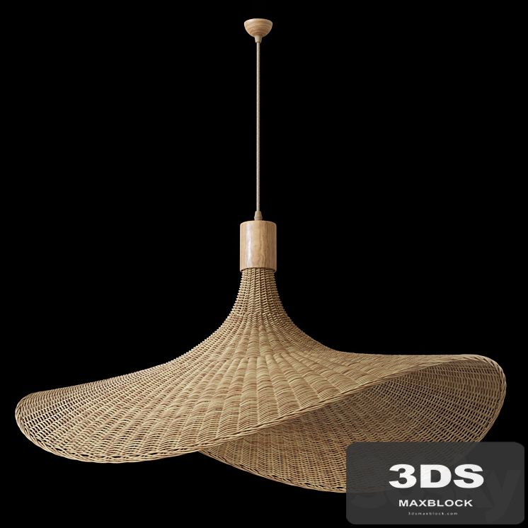 Hanging lamp - wicker hat