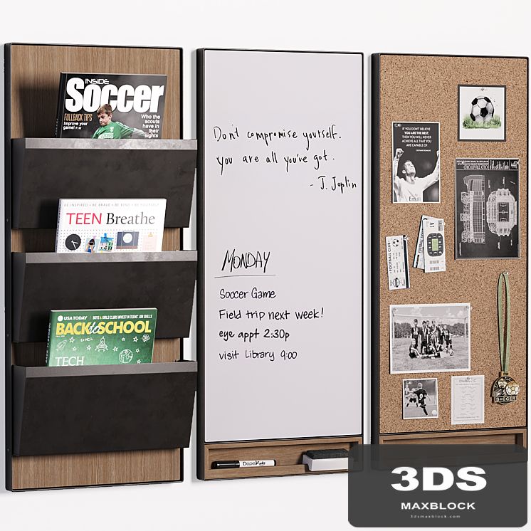 Pottery Barn Trenton Corkboard, Whiteboard & File Organizer for Teenagers and Kids