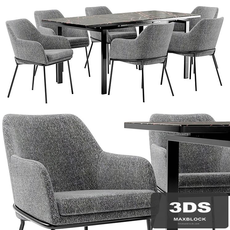 Dining chair Cozy and table Areal
