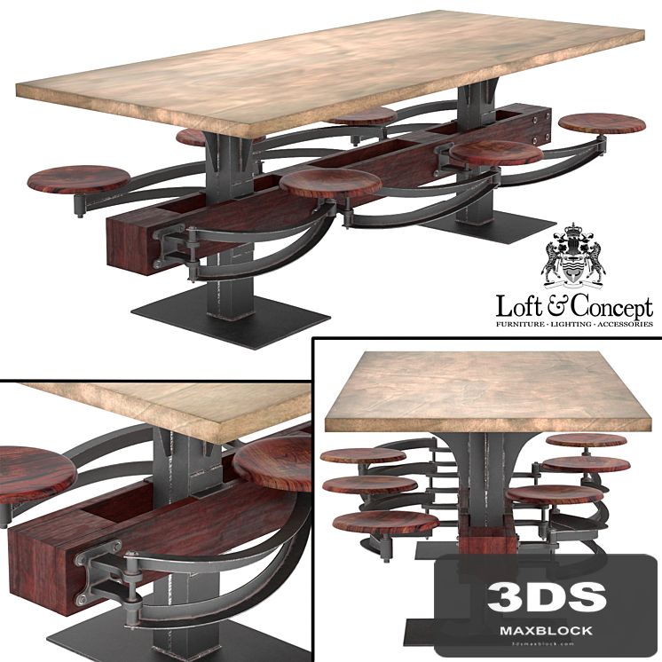 DINING TABLE PERRIN COMMUNAL TABLE LOFT