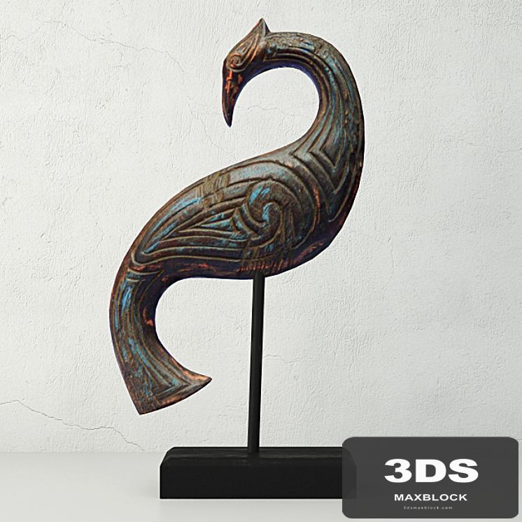 Bali Jackfruit Wood Bird On Stand