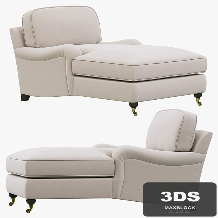 Restoration Hardware English Roll Arm Upholstered Chaise