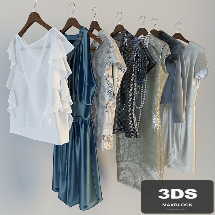 Clothes on hangers