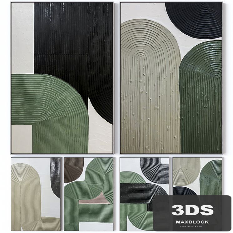 Set of six large wall paintings 2458