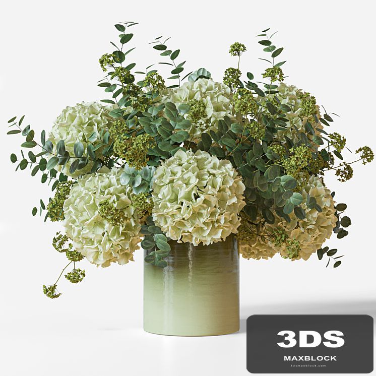 Flower Set 051 Green Hydrangea