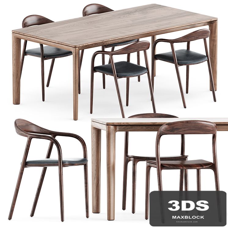 Neva chairs and Neva table by Artisan