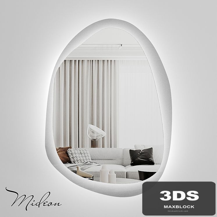 Designer mirror with backlight Mideon Transparent "Darkside" LED OM