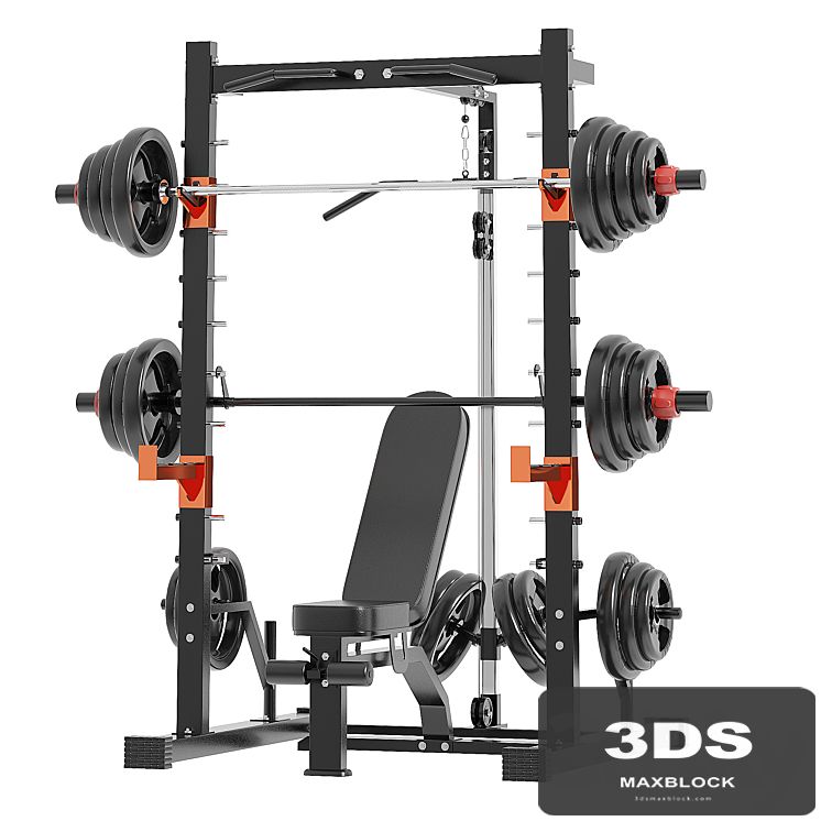 Smith machine power frame