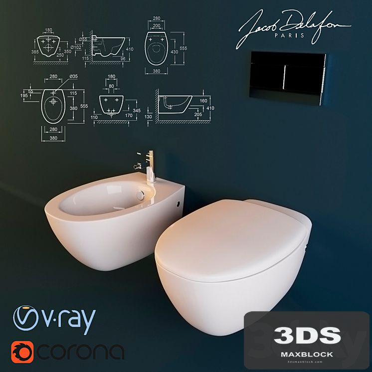 Toilet and bidet Jacob Delafon Presqu'ile