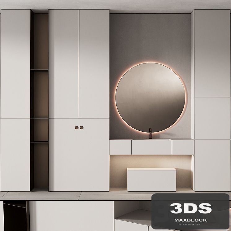 249 bathroom furniture 07 minimal modern round mirror