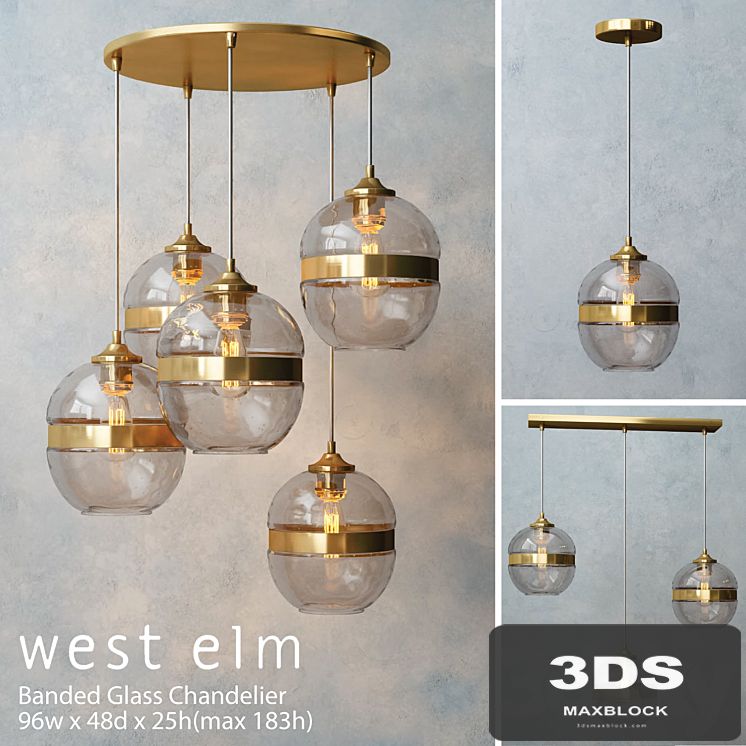 West elm - Banded Glass Chandelier
