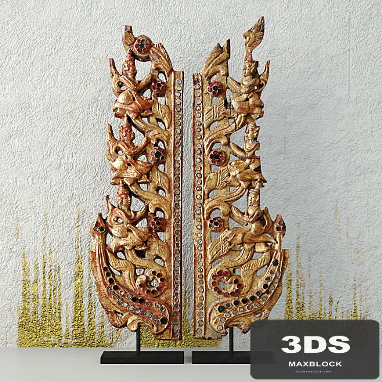 Antique Burmese Wooden Fragments