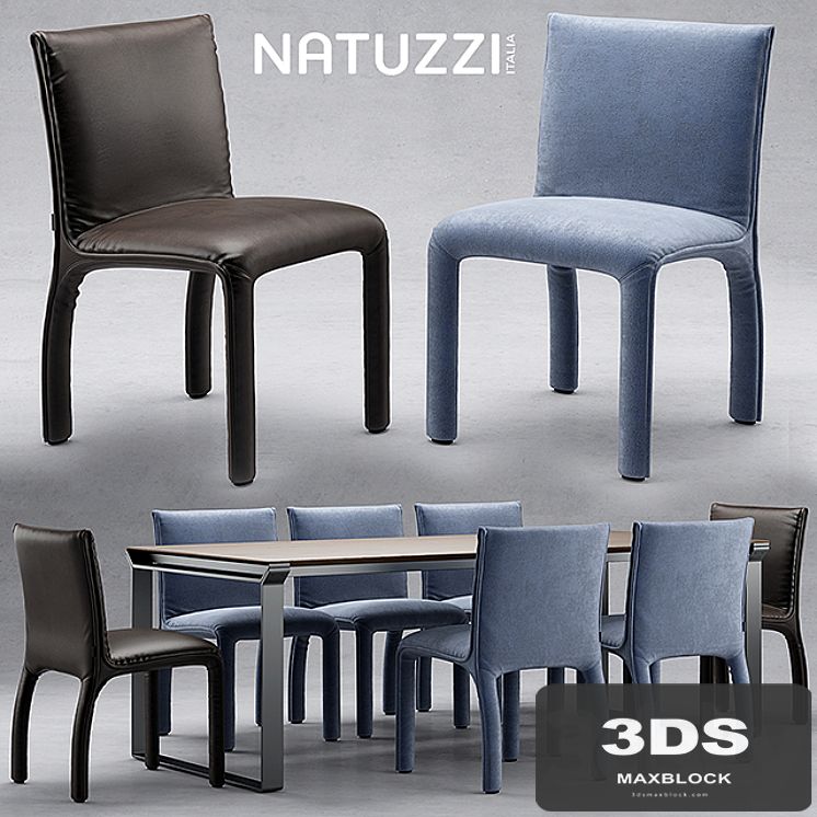 Table and chairs natuzzi Hedi