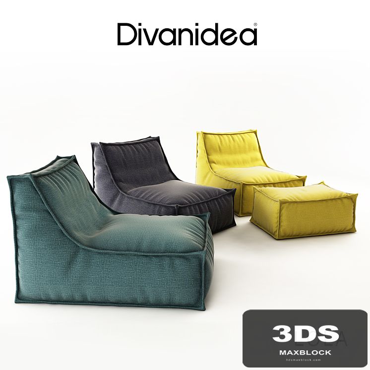 Armchair and pouf Divanidea, Lola