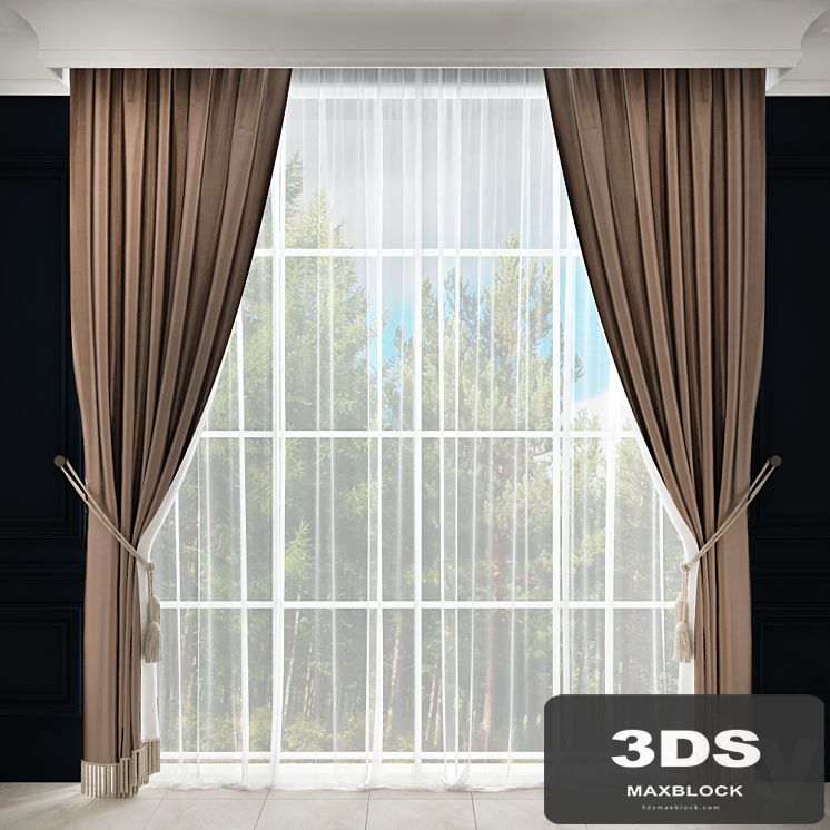Curtain with fringes and pickup