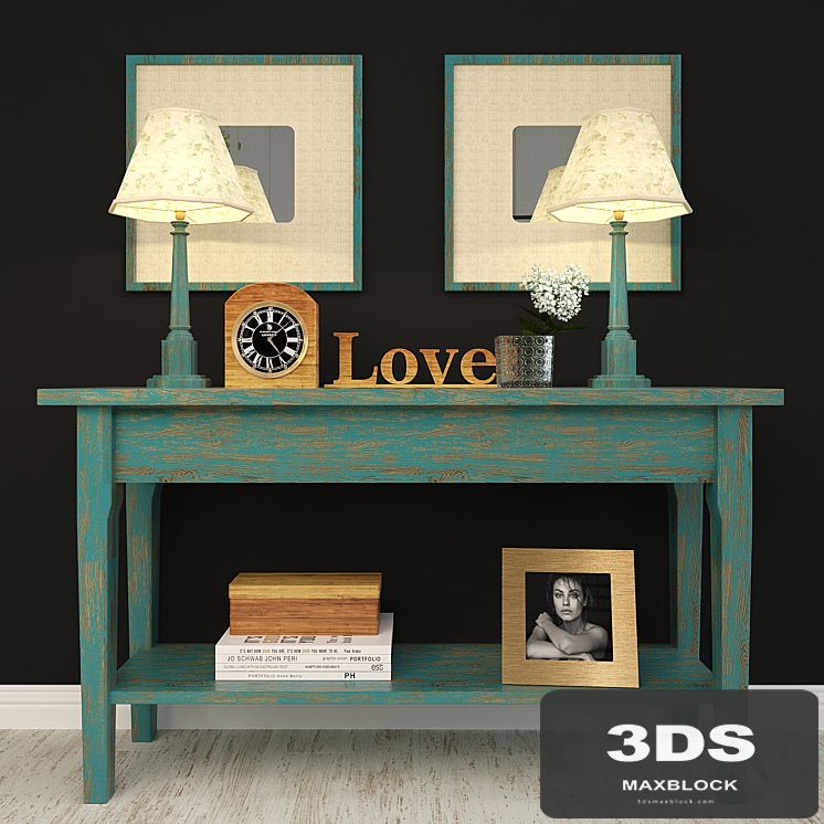Consol table with decor