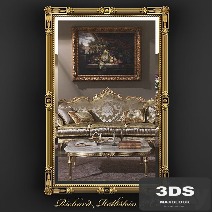 Black and Gold Federal Style Mirror