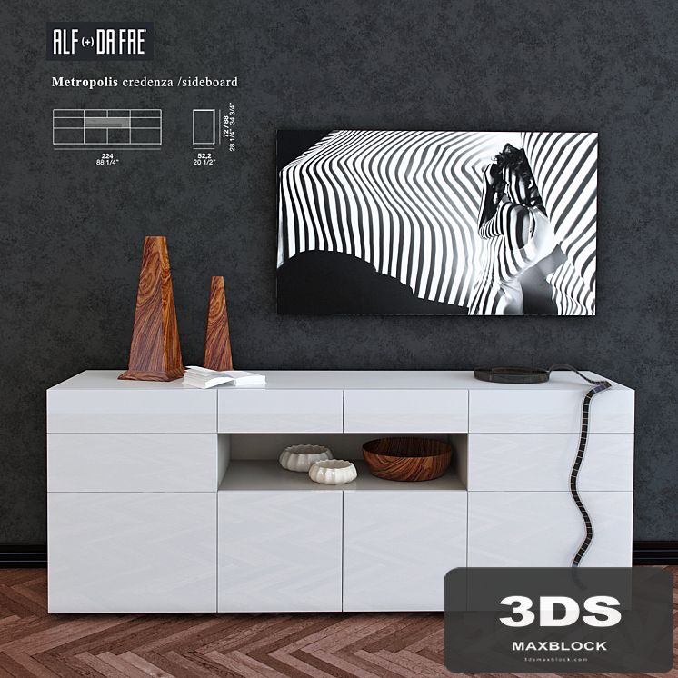 Tumba chest of drawers METROPOLIS (Alf + Dafrè) Composition 2