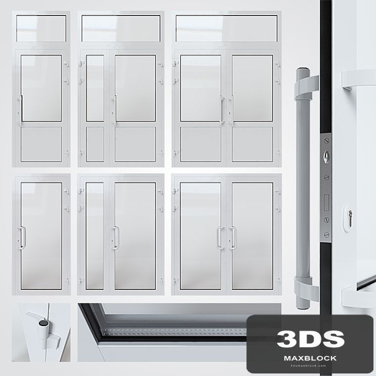 Entrance aluminum door