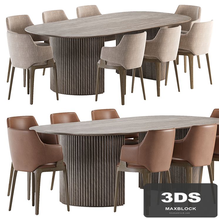 Parc Oval Dining Table and Velis Chair