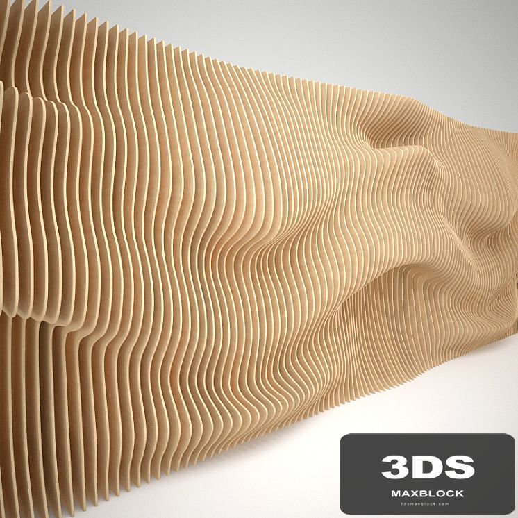 Parametric wall panel of wood