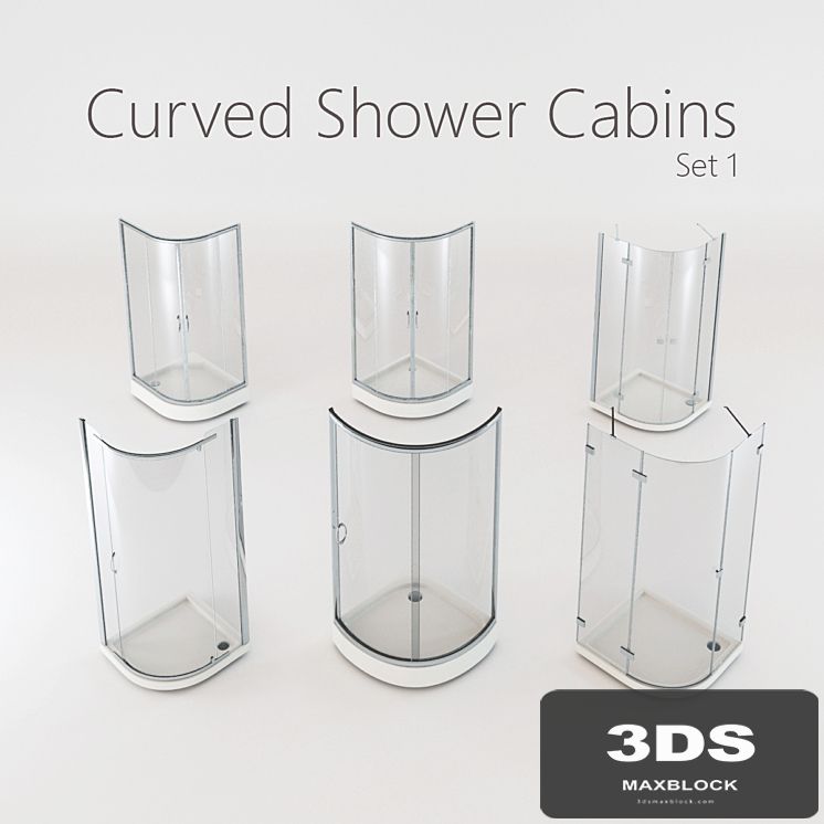 Curved Shower Cabins Set 1