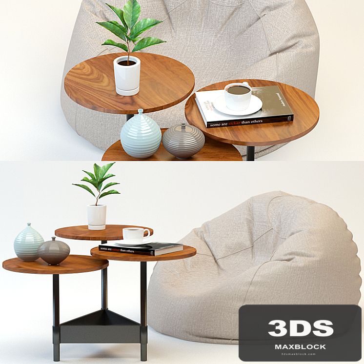Coffee table and poof