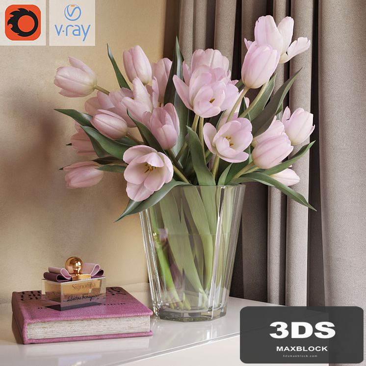 Decorative set with tulips