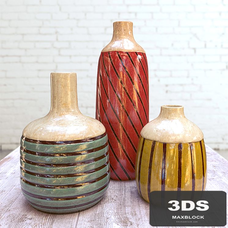 Rio Franco Ceramic Vases - Set of 3