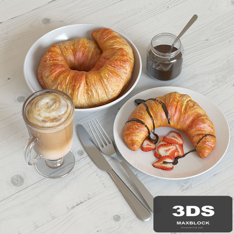 Breakfast with croissant