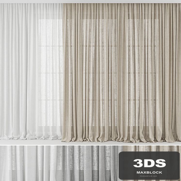 Curtains Long Linen set 02