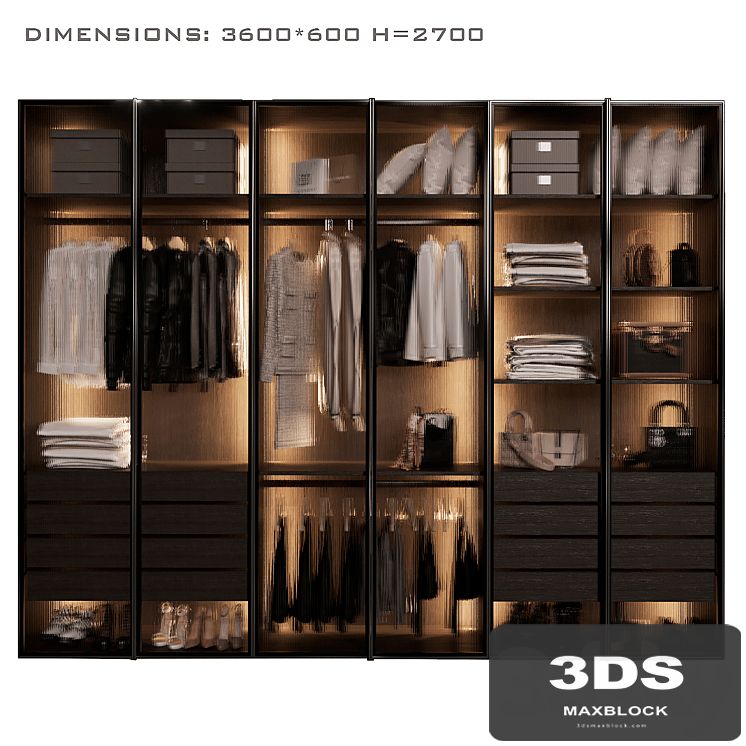 Wardrobe with glass doors 5