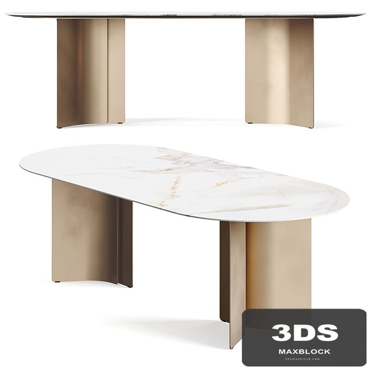 Giulio Marelli Wave Rectangle Dining Table