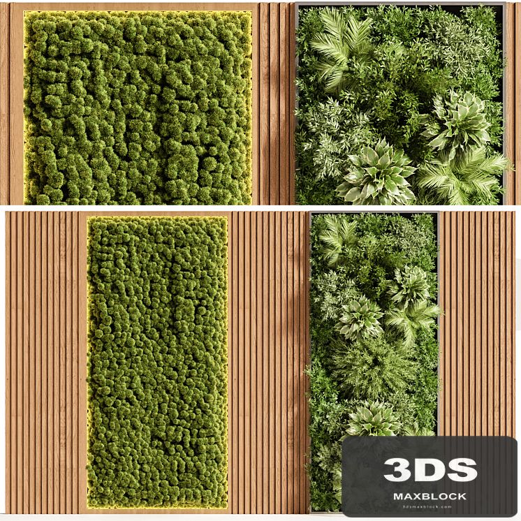 Wooden planks and vertical garden 08
