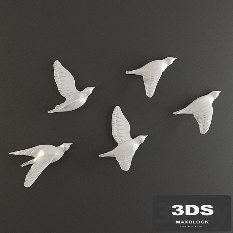 porcelain birds wall decor