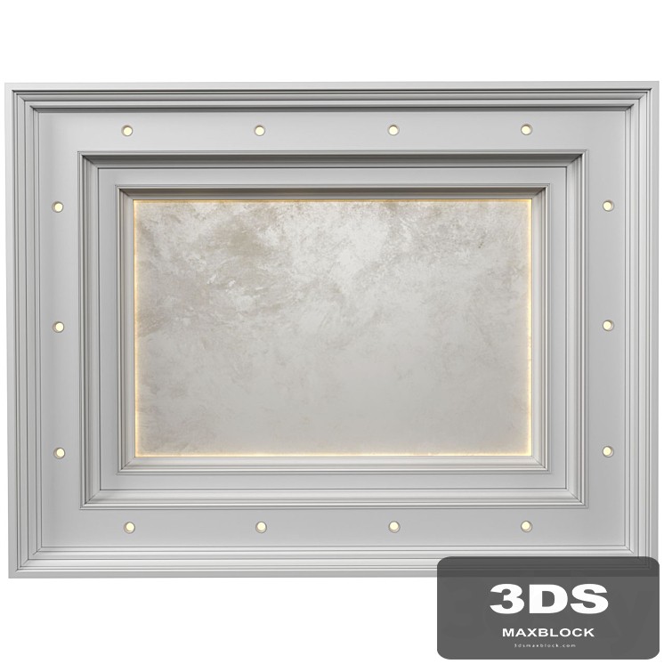 Art Deco coffered illuminated ceiling.Modern coffered illuminated ceiling