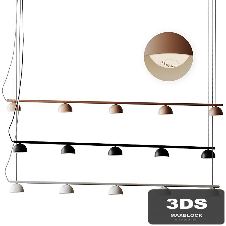 Blush Rail 5 Ceiling Lamp from Northern