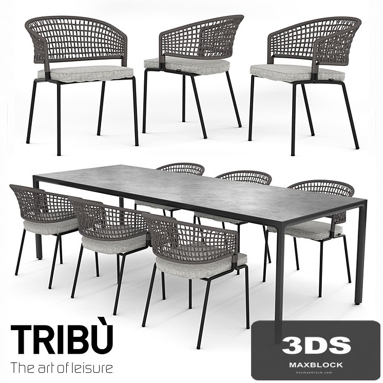 TRIBU Contour Armchair and ILLUM table