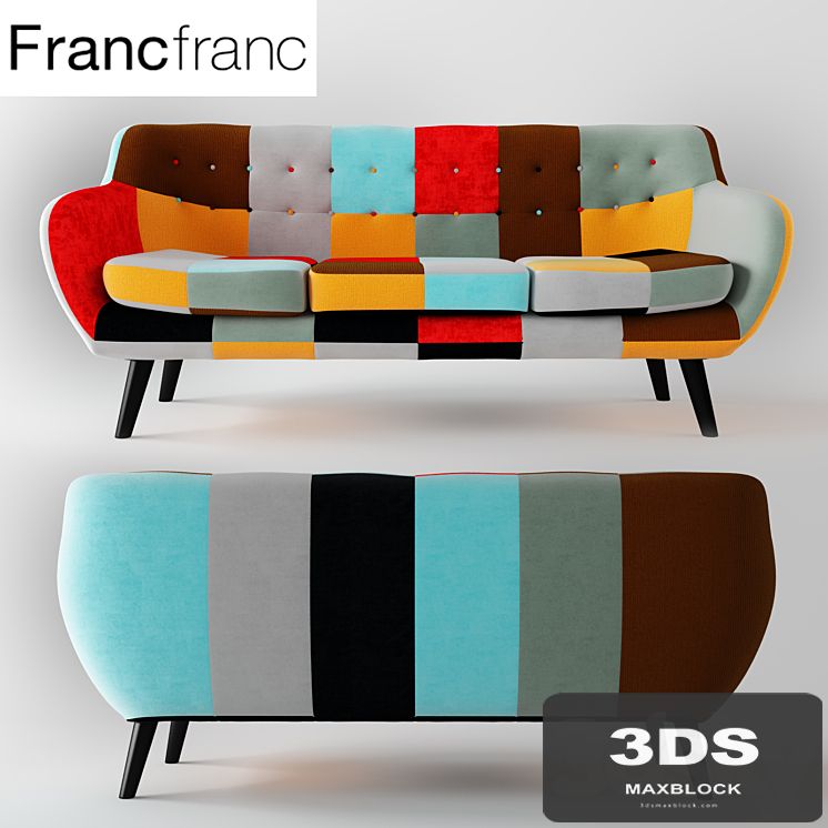 NAVIA Patchwork Sofa 3S