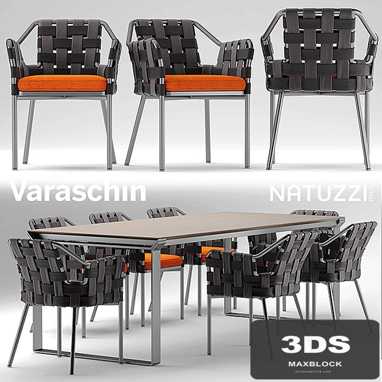 Table and chairs varaschin obi chair, Natuzzi table