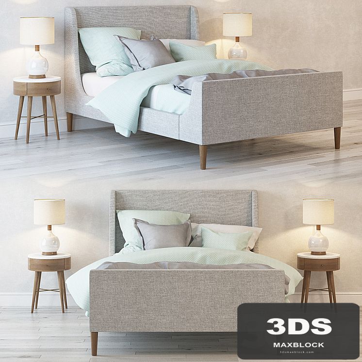 Bed Upholstered Sleigh Bed