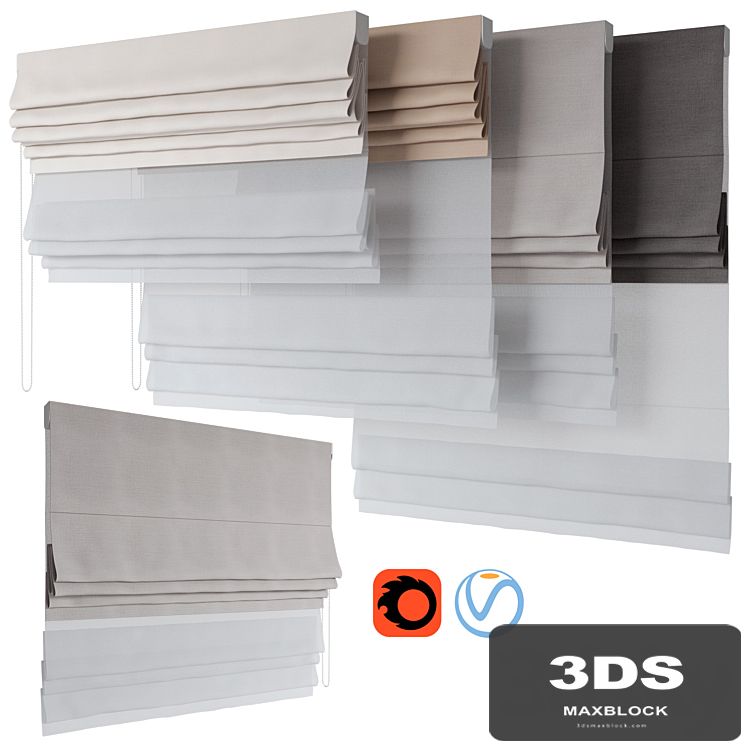 Roman Curtains 190 | Dual Roman Shades | day and night