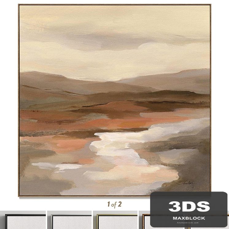 Plaster two square photo frames T-147