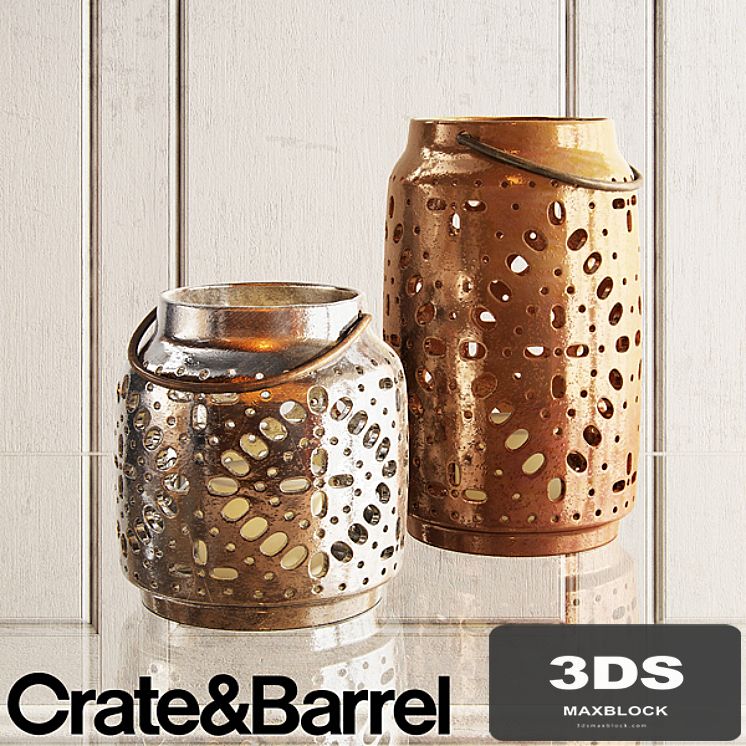 crate &amp; barrel wisteria metallic ceramic lanterns