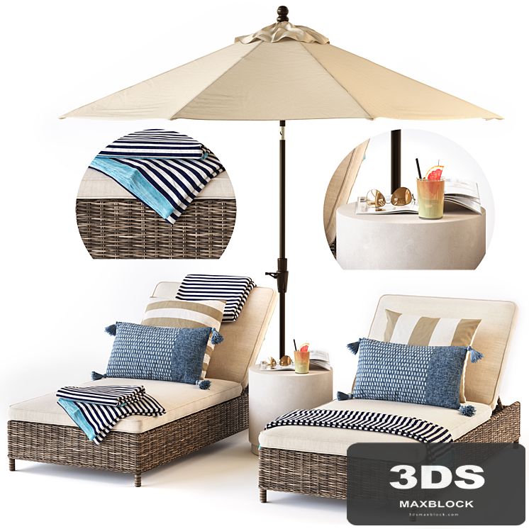 Torrey Chaise Lounge Pottery Barn