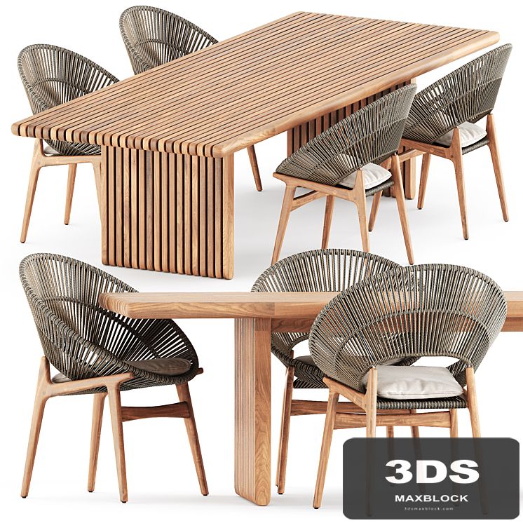 Bora dining chairs and Deck dining table by Gloster