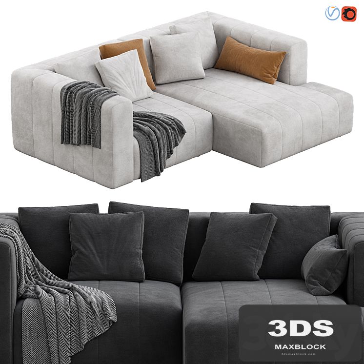 Langham Channeled 2 Piece Sectional Sofa