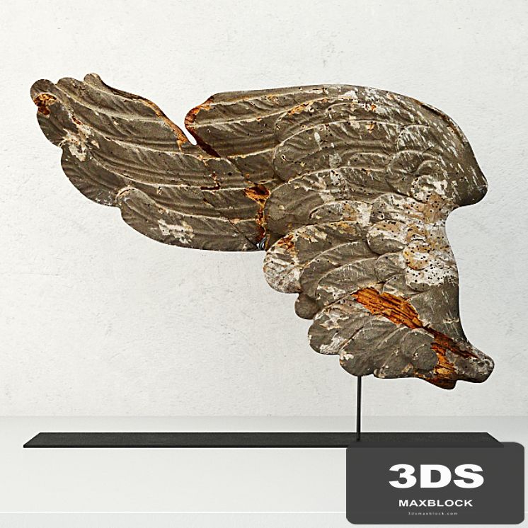 17th Century Italian Carved Wood Wing